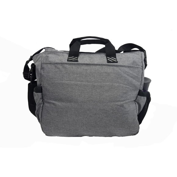 Fashionable Diaper Messenger Bag Roomy Multiple Pockets , Color; Heather Gray - Picture 4 of 9